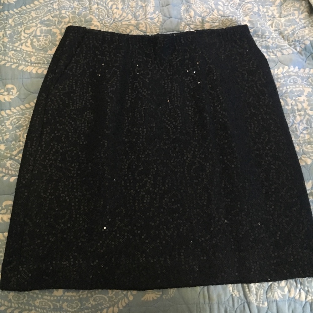 Ann Taylor Petitie Black Sequins skirt