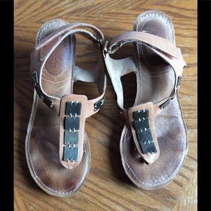 Me Too Wedge T Strap Sandals