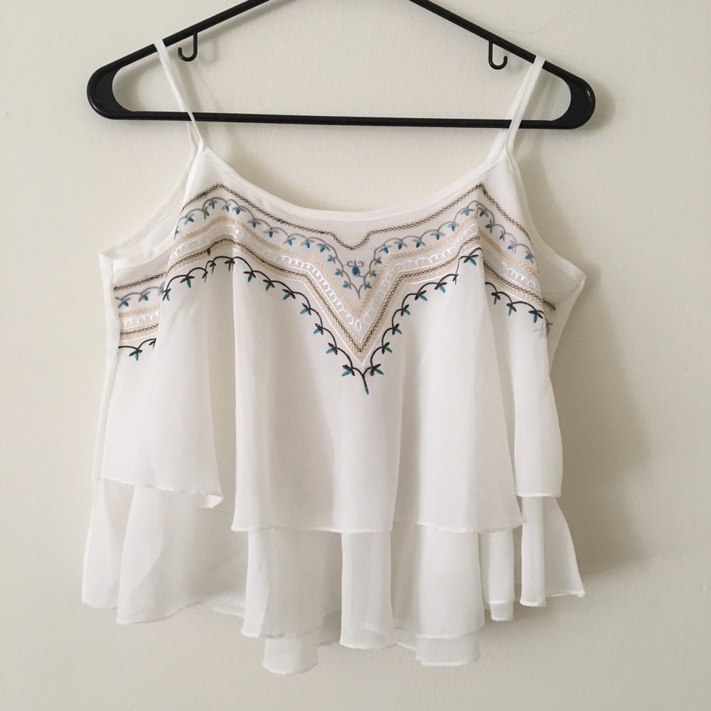 NEW! Embroidered White Top