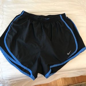 Nike black and blue athletic shorts