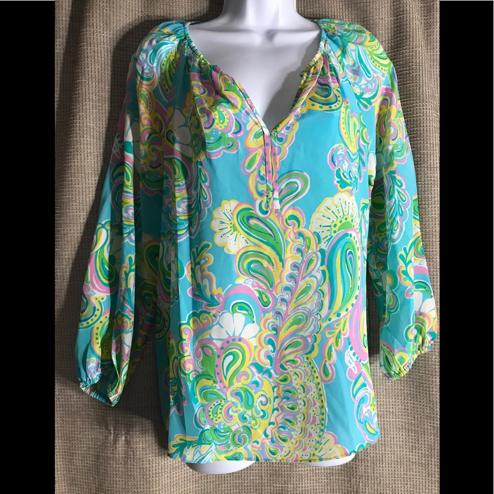 Lilly Pulitzer Silk Elsa Blouse NWOT Small