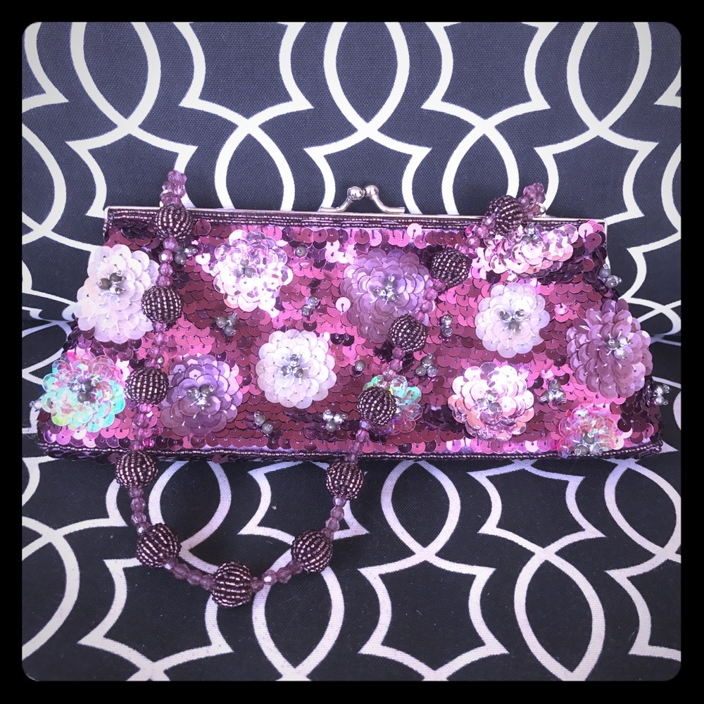 FINAL SALE ⚠️ Far Nine prpl sequin beaded handbag