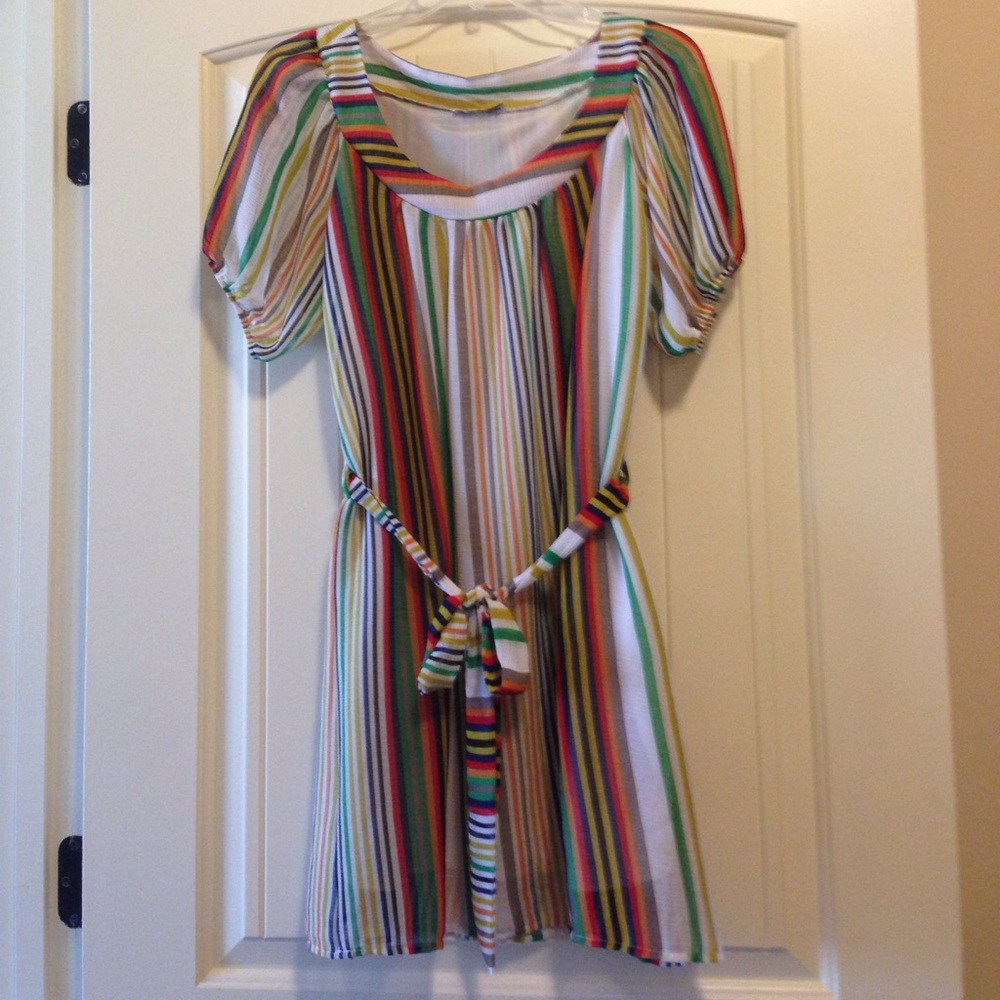 Vertical Stipe Dress Fall Colors