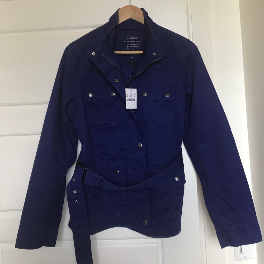 Jcrew field jacket blue medium new!!