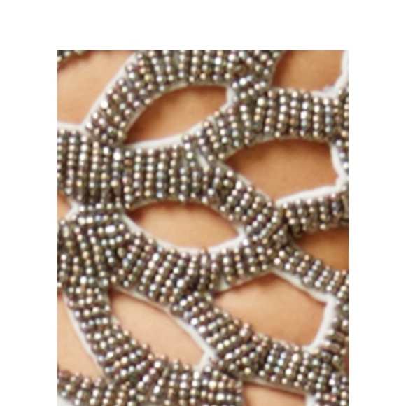 White formal gown with silver beading - Picture 3 of 3