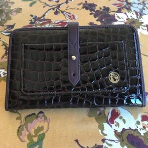 SpurTina genuine leather snap wallet Bordeaux croc SpurTina genuine leather snap wallet Bordeaux croc
