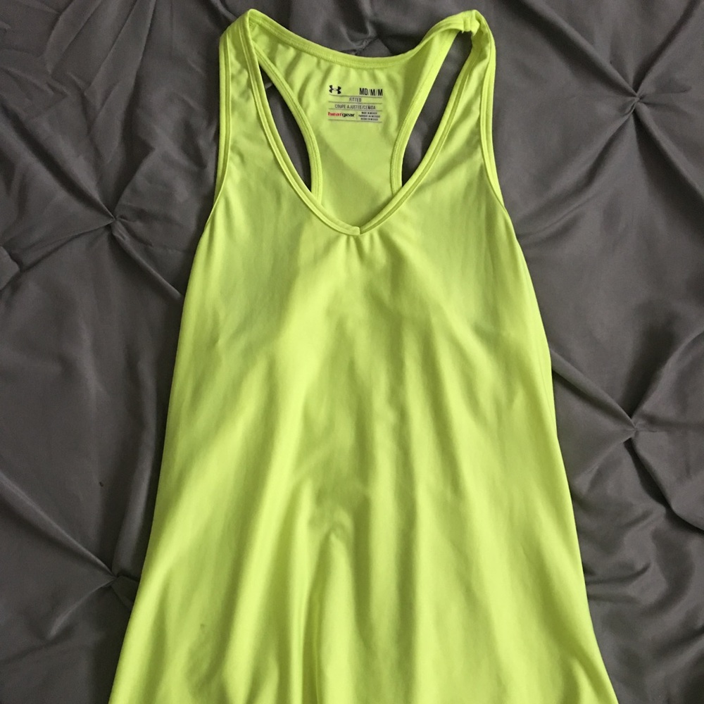 Under Armour neon green razor back top