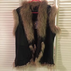 NWT Dana Stein Fur Reversible Vest 🎄 Great Gift