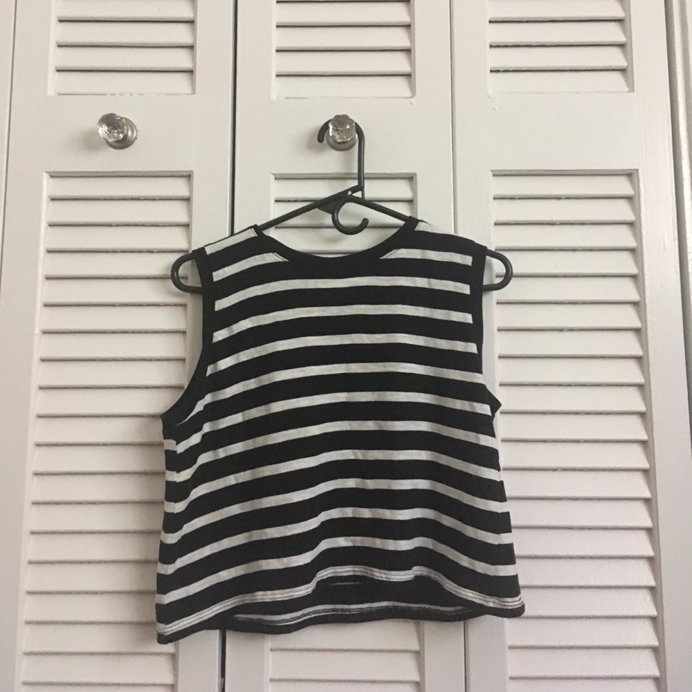 ATMOSPHERE small boxy-striped shirt