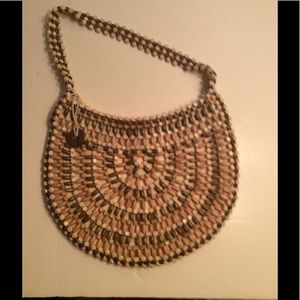 Brown 'The Sak' Wooden Shoulder Bag Brown 'The Sak' Wooden Shoulder Bag