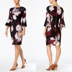 NWT CALVIN KLEIN SHEATH BELL SLEEVE DRESS NWT CALVIN KLEIN SHEATH BELL SLEEVE DRESS