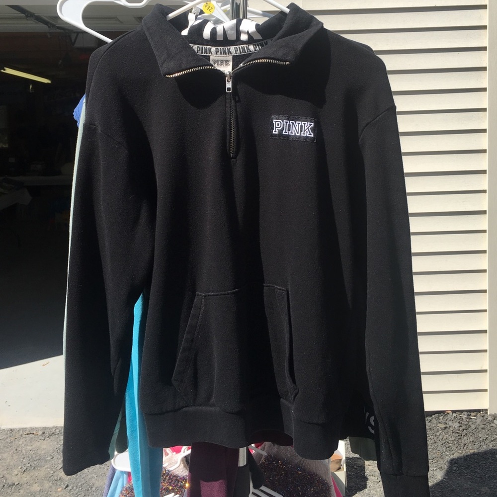 PINK VS black half zip