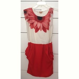 A red spring themed dress A red spring themed dress