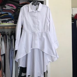 Long sleeve white bottom up blouse
