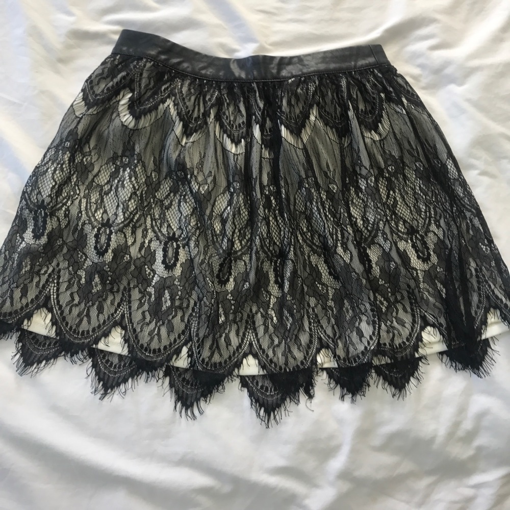 Lace & Leather skirt