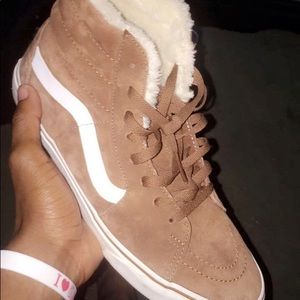 Vans size 10.5 faux fur