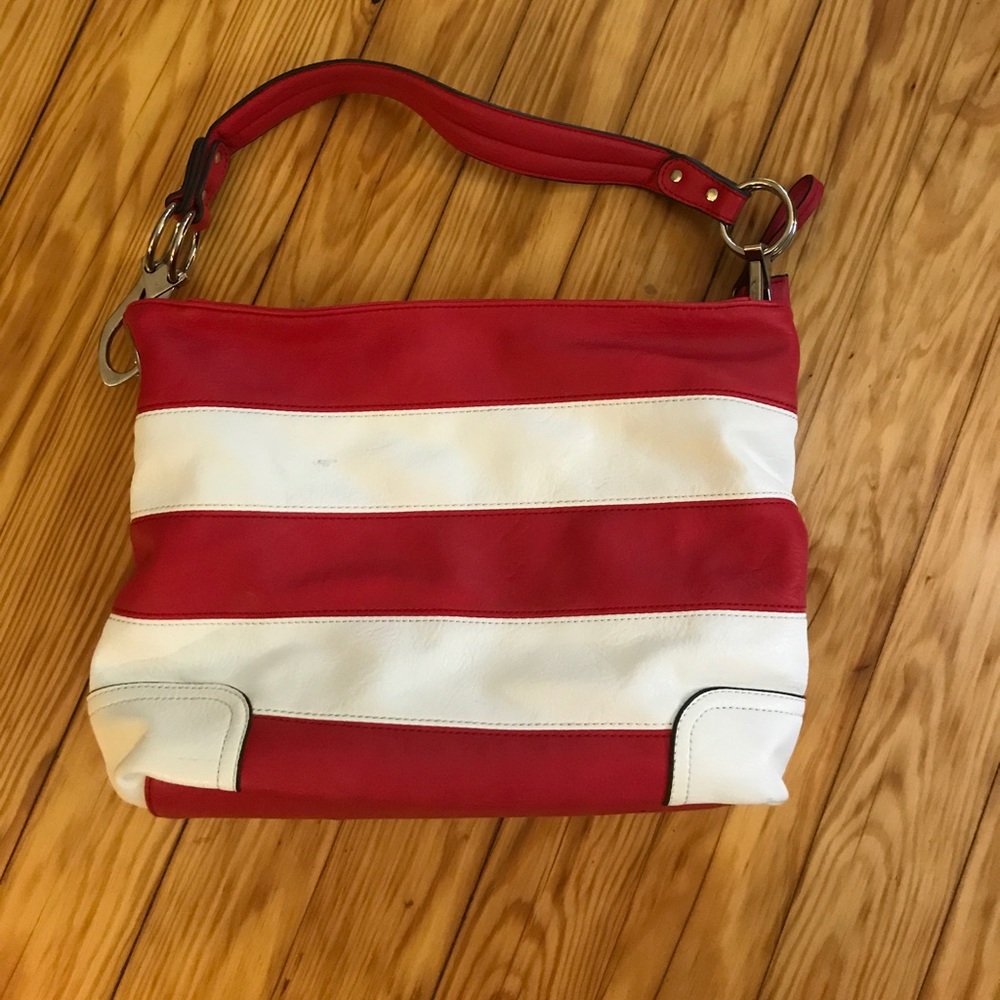 Red and white handbag/Tote