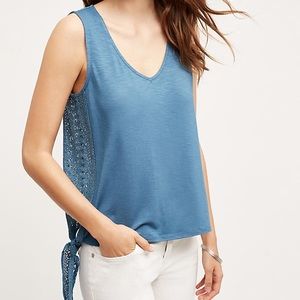 Meadow Rue Tied Lace Tank, Blue Sz M NWOT Meadow Rue Tied Lace Tank, Blue Sz M NWOT