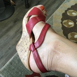 Charming Charlie Shoes - NWOB! Charming Charlie upper leather, cork wedges Charming Charlie Shoes - NWOB! Charming Charlie upper leather, cork wedges