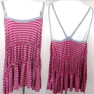We the Free Strappy Pink Striped Tank We the Free Strappy Pink Striped Tank