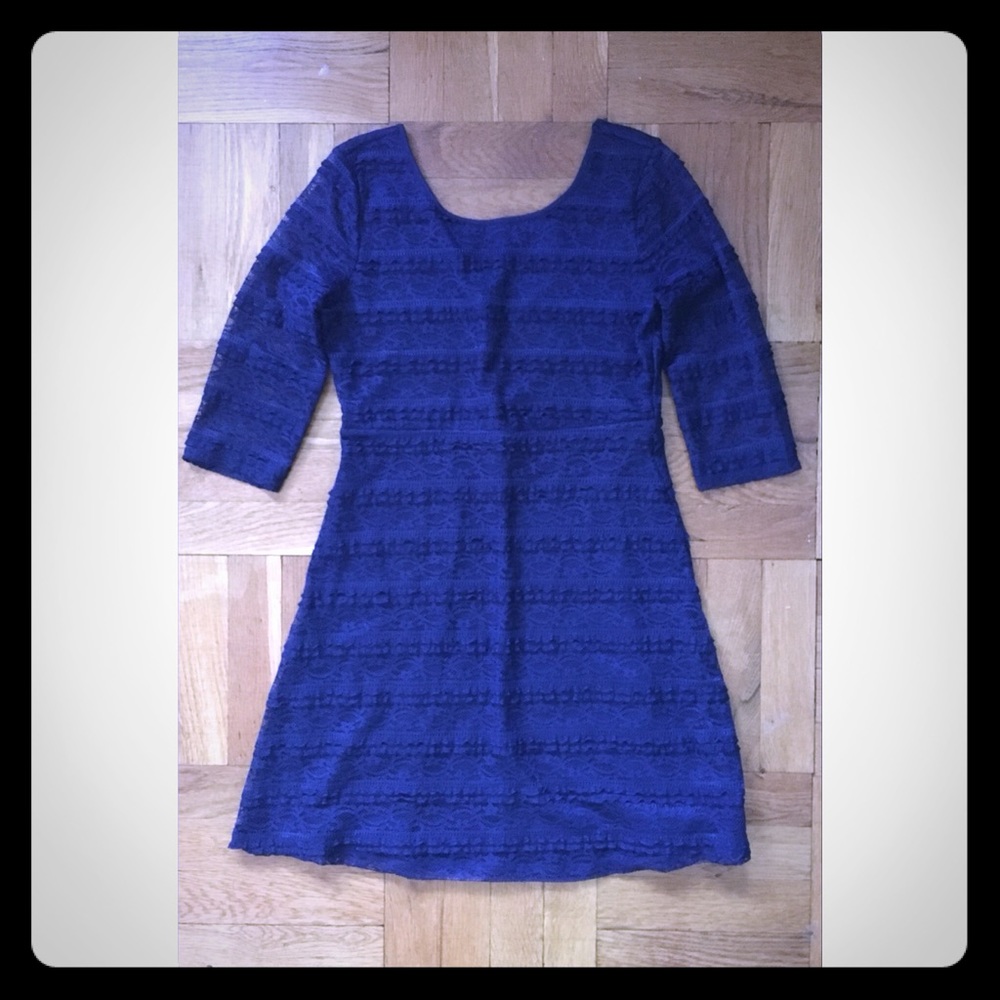 Navy Blue Lace Dress for Girls