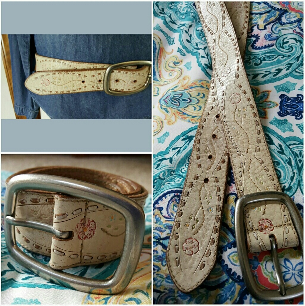 Vintage Fossil belt. Boho chic. Hand tooled.
