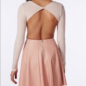 Missguided Taupe long sleeve backless bodysuit Missguided Taupe long sleeve backless bodysuit