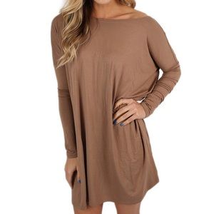 Piko 1988 Mocha Brown Long Sleeve Dolman Tunic M Piko 1988 Mocha Brown Long Sleeve Dolman Tunic M
