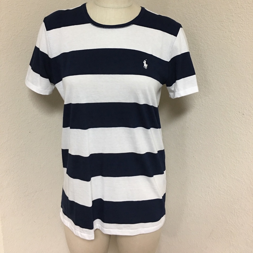 NWT Ralph Lauren navy and white striped tshirt.
