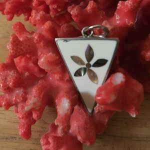 Vintage sterling Mexican mop pendent