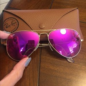 Authentic Ray Ban pink sunglasses.