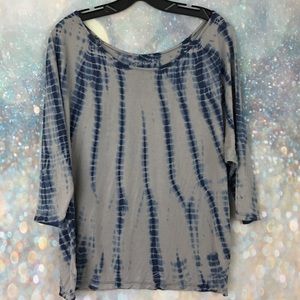 Calvin Klein blue gray tie dye dolman shirt top Calvin Klein blue gray tie dye dolman shirt top