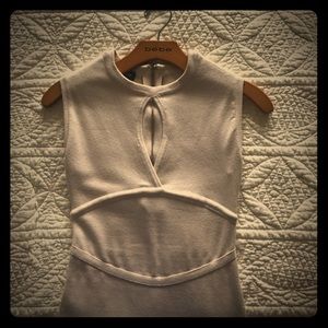 BEBE keyhole midi sweater dress- winter white BEBE keyhole midi sweater dress- winter white