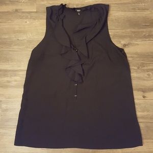 Mossimo Black ruffle Tank Top sz L