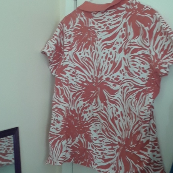 Tropical Coral Print Polo Shirt - Picture 3 of 3