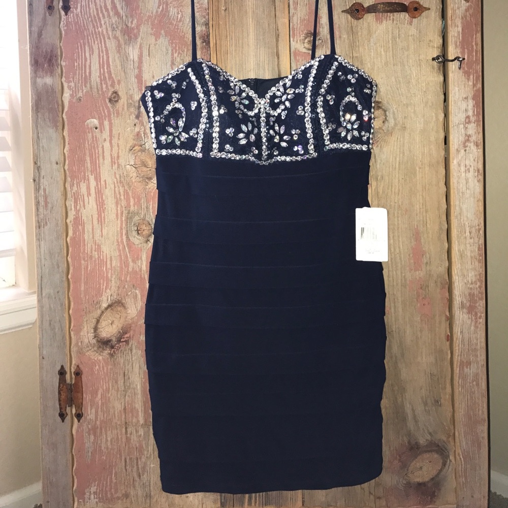 Formal Navy Blue Homecoming Dress