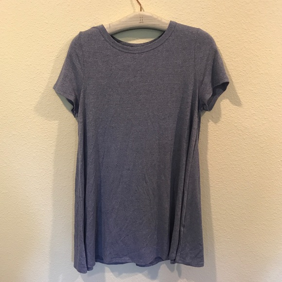 Acemi Tops - Light blue super soft short sleeve tunic top dress Acemi Tops - Light blue super soft short sleeve tunic top dress