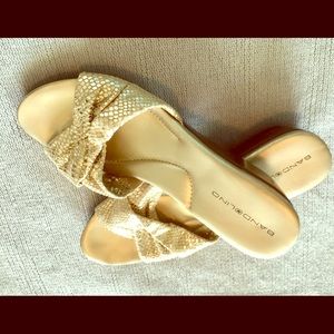 Bandolino Shoes - Bandolino slide soft glittery gold slide sandals Bandolino Shoes - Bandolino slide soft glittery gold slide sandals