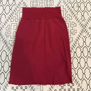 American apparel interlock high waisted red skirt
