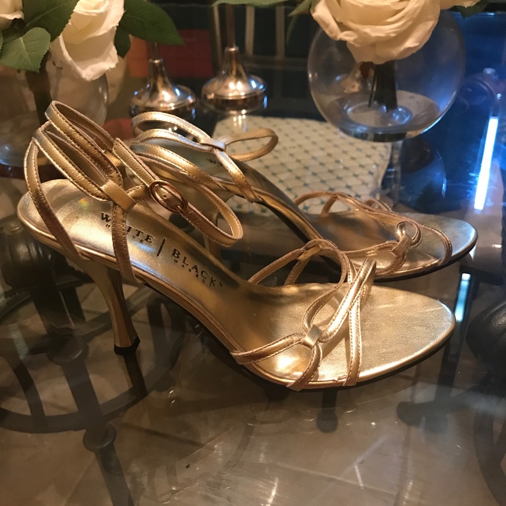 WHBM gold high heel sandals