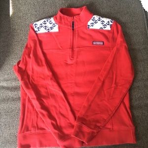 Vineyard Vines Shep Shirt- Red with Anchors