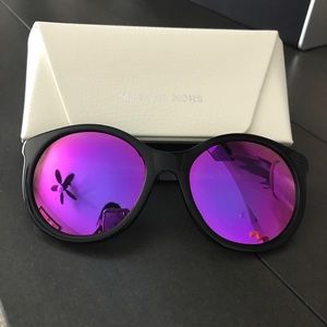 Michael Kors Black Round Island Tropics Sunglasses