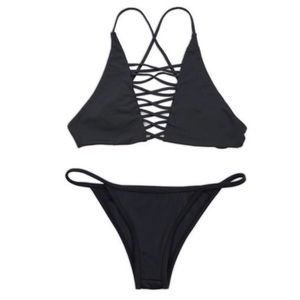 CLOSING SALE! Two piece bathing suit in black