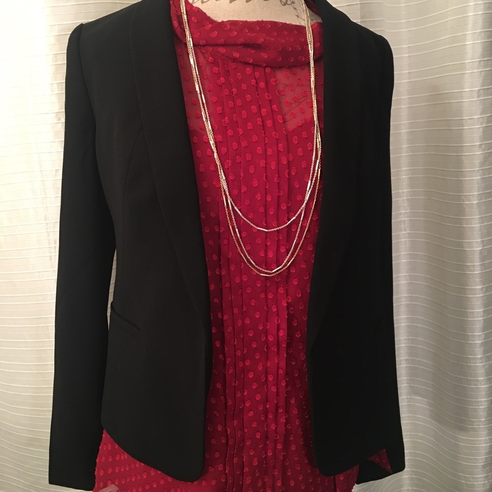 Rich red top sheer with matching Cami