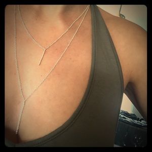 NWT Gorjana Kiernan Double Pendant Silver Necklace