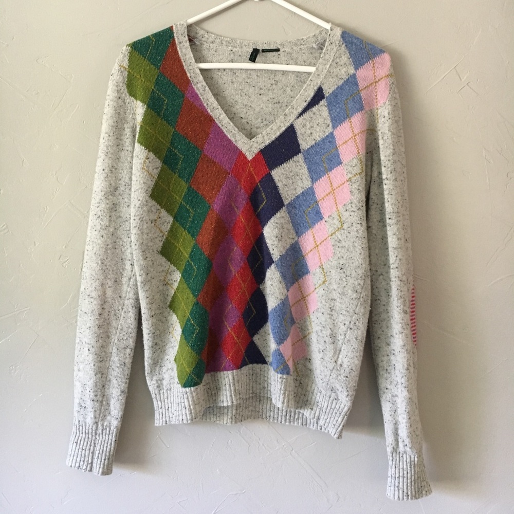 Stile Benetton Argyle Sweater size S
