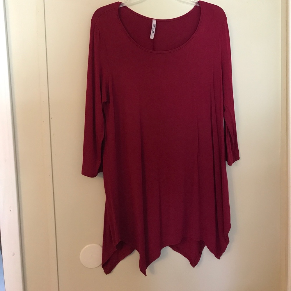 Red tunic top size large