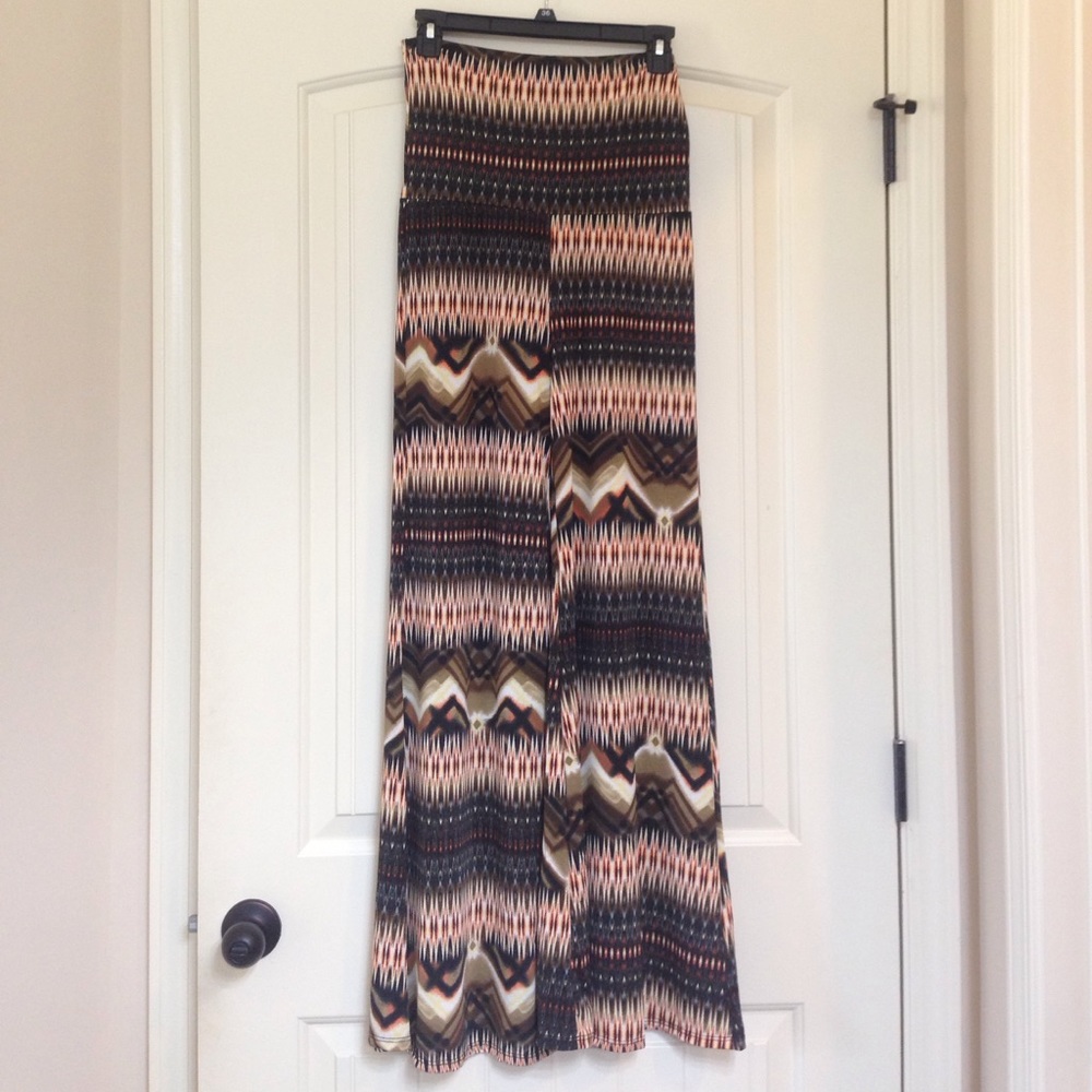 Brown Patterned Palazzo Pants