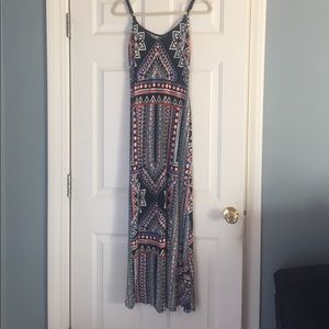 Printed Aztec black maxi dress size medium