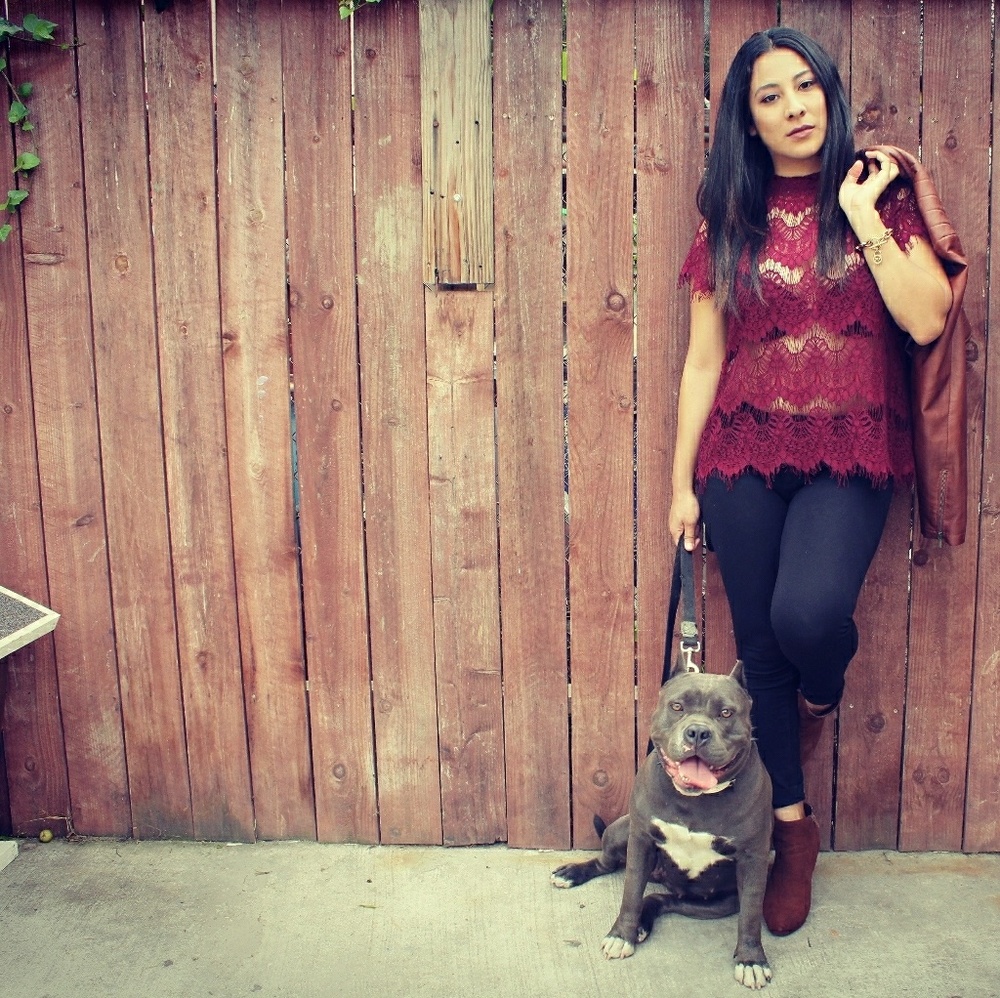 Lace wine shirt